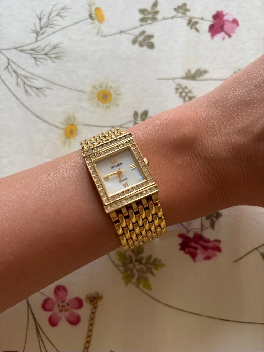 Gold Tone Crystal-Accent Women's Bracelet Watch - Gruen